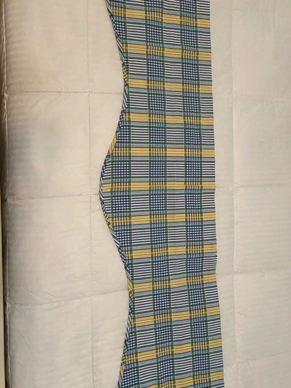 Waverly Home Classics Plaid Valance 100% Cotton Blue Yellow Green 75” Wide